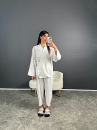 Diore Pinterest Beyaz Yandan Bağlamalı İkili Takım GausTAKIMGU007205