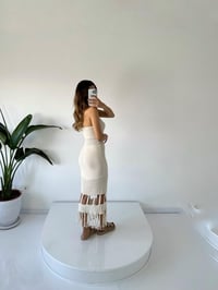 Bej Ajurlu Triko Elbise GausELBİSEGU001604