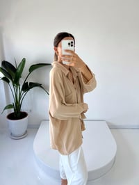 Bej Ayrobin Premium Oversize GömlekGausGÖMLEKGU001546
