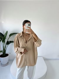 Bej Ayrobin Premium Oversize GömlekGausGÖMLEKGU001546