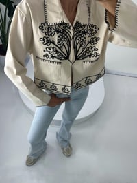 Bej Gabardin Nakışlı CeketGausCEKETGU001777