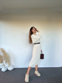 Bej Triko ElbiseGausELBİSEGU00525