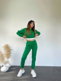 Benetton Yeşili Yumuşak Dokulu Bisiklet Yaka TakımGausTAKIMGU00626