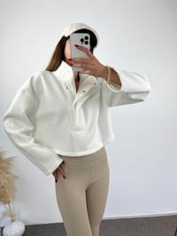 Beyaz Dik Yaka SweatGausSWEATSHIRTGU00690