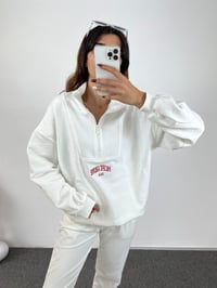 Beyaz Fermuarlı Muadil SweatshirtGausSWEATSHIRTGU00767