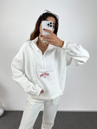 Beyaz Fermuarlı Muadil SweatshirtGausSWEATSHIRTGU00767