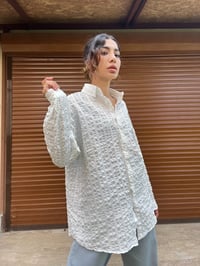 Beyaz Gofre Gömlek GausGÖMLEKGU00464
