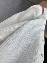 Beyaz Oversize Krinkıl Gömlek GausGÖMLEKGU001251
