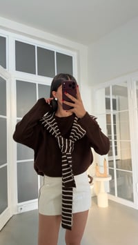 Kahve Çıkarılabilir Kapüşonlu Fularlı Kazak GAUS-02054GAUSKAZAKGAUS-02054