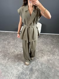 Liu Haki Zr Model Yelekli İkili TakımGausELBİSEGU004435