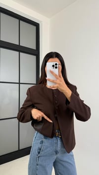 Acı Kahve Astarlı Vatkalı Düğme Detaylı Ceket GAUS-0097GAUSJacketsGAUS-0097