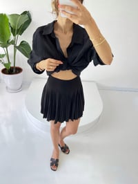 Bloom Siyah Pileli İçi Şort Astarlı Etek GausETEKGU001458