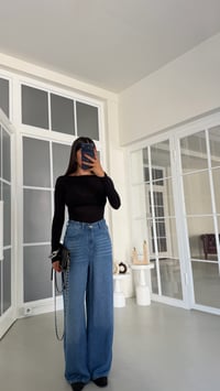 Mavi Beli Lastikli Geniş Paça Jean GAUS-01876GAUSDENİM PANTOLONGAUS-01876
