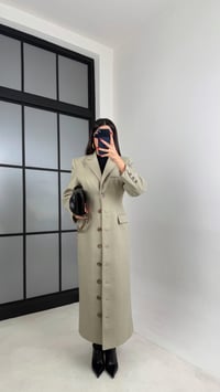 Yeşil Önü Düğmeli Vatkalı Astarlı Premium Kaşe Kaban Gaus-01030GAUSKABANgaus-01030