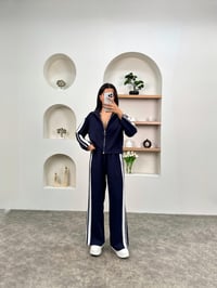 Ena Lacivert Çizgili ZR Model Fermuarlı TakımGausTAKIMGU00903700