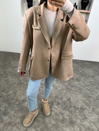 Taila Vizon Astarlı Kemerli Süet Blazer CeketGausCEKETGU008982