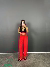 MD Nar Çiçeği Beli Lastikli Cepli Tensel Rahat Dokuma Muadil PantolonGausPANTOLONGU008777