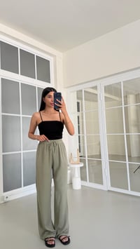 Yeşil Yıkamalı Beli Lastikli Tencel Pantolon GAUS-01678GAUSPantsGAUS-01678