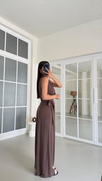 Kahve OYS Model Bağlama Detaylı Bluz Beli Lastikli Pantolon İkili Modal Takım GAUS-01662GAUSSuitsGAUS-01662