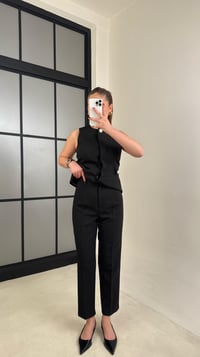 Siyah Düğme Detaylı Yelek Pantolon İkili Premium Takım GAUS-00987GAUSTAKIMGAUS-00987