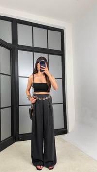 Siyah Gold Zincirli Kemer Muadil Tencel Pantolon GAUS-01556GAUSPANTOLONGAUS-01556