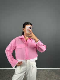 Ojit Pembe Çift Cepli Kısa GömlekGausGÖMLEKGU008578