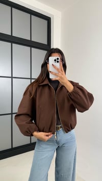 Acı Kahve Astarlı Cepli Duble Kumaş Bomber Ceket GAUS-00155GAUSCEKETGAUS-00155