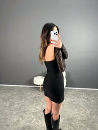 Minika Siyah Kolları Dantelli Elbise GausELBİSEGU004317