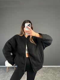 Moe Siyah Buklet Teddy Bomber Ceket GausCEKETGU002522