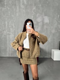 Anjel Kahve Kırçıllı Etek Ceket Premium TakımGausTAKIMGU00904083