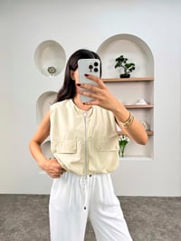 Case Taş Önden Cepli Crop Muadil Paraşüt YelekGausYELEKGU00903479