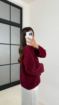 Bordo Önü Bağlamalı Premium Sakallı Hırka GAUS-0092GAUSHIRKAGAUS-0092