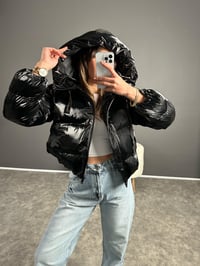 Siyah Parlak Şişme MontGausMONTGU002917