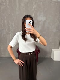 Pube Beyaz Bisiklet Yaka Basic TshirtGausTSHIRTGU100175