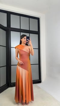 Çok Renkli Tek Omuz Astarlı Elbise GAUS-01487GAUSELBİSEGAUS-01487