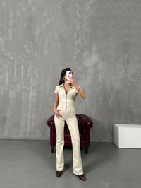 Milen Ekru Fermuarlı Gabardin TulumGausTULUMGU100467