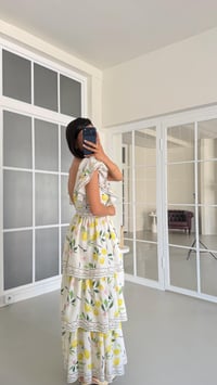 Limon Desenli Fırfırlı Pinterest Elbise GAUS-01694GAUSELBİSEGAUS-01694