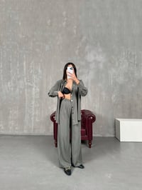 Sonya Haki Kuşaklı Çıtçıt Düğmeli Tensel TakımGausTAKIMGU100743