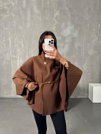 Gina Kahve ZR Model Kemerli Kaşe PançoGausPANCOGU00903888