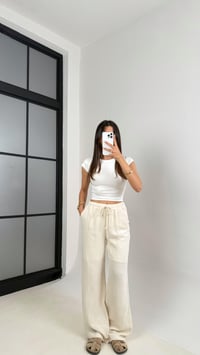 Taş Beli Lastikli Müslin Pantolon Gaus00586GausPANTOLONGU1002369