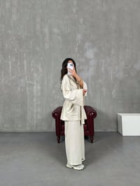 Sansa Taş Kuşaklı Keten Kimono TakımGausTAKIMGU100744