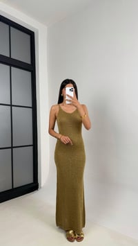 Gold Simli Askılı Triko Elbise Gaus00663GausELBİSEGU1002532