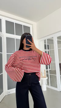 Lacivert Şeritli Baskılı Sweatshirt GAUS-02121 GAUS-02196GAUSSweatshirtGAUS-02196