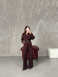 Simev Bordo Gömlek Pantolon İkili TakımGausTAKIMGU100597