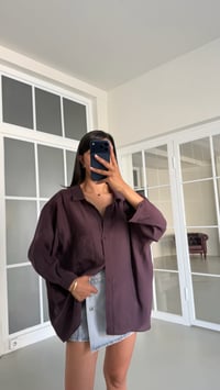 Mürdüm Oversize Tencel Gömlek GAUS-01698GAUSGÖMLEKGAUS-01698