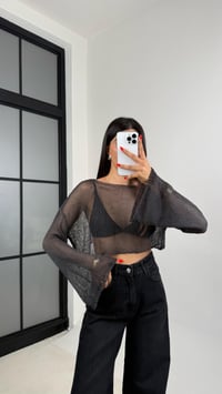 Füme Kolu Volanlı Merserize Bluz GAUS-0061GAUSBLUZGAUS-0061