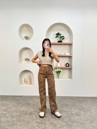 Yoko Kahve Desenli Denim PantolonGausPANTOLONGU00903615