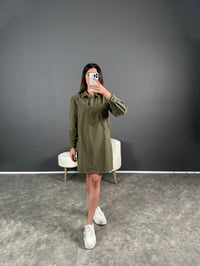 ORJ Haki Denim Elbise GausELBİSEGU004560