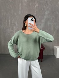 Mika Yeşil Hafif Transparan İnce TrikoGausTRİKOGU100800