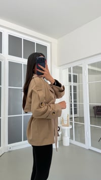 Camel Astarlı Kuşaklı Kısa Trençkot GAUS-01892GAUSCEKETGAUS-01892